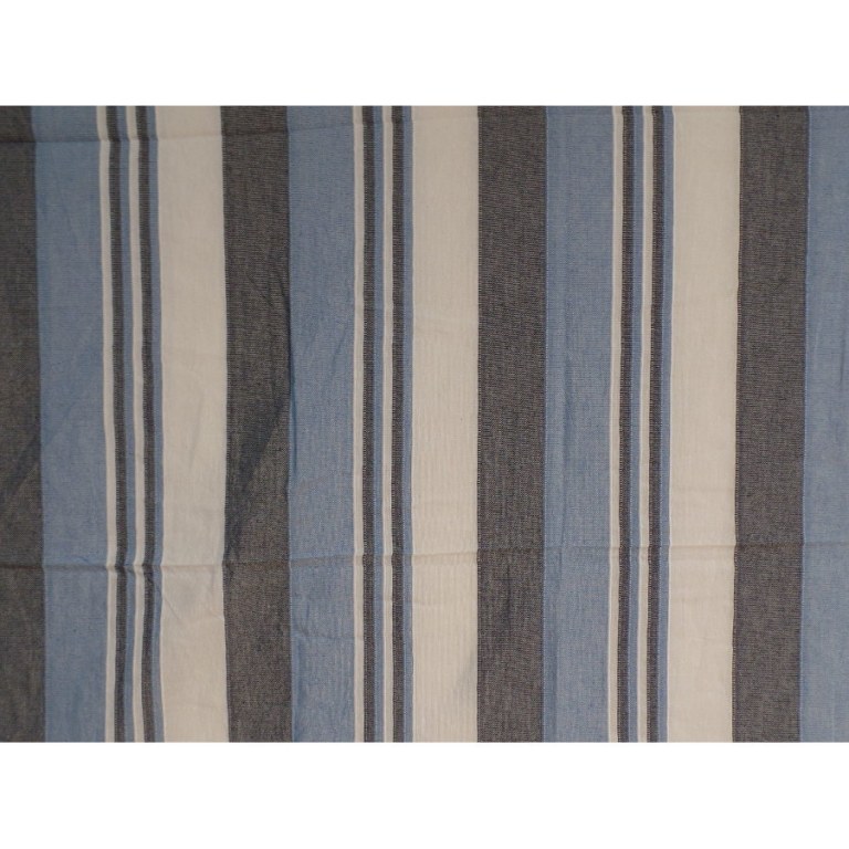 Tenture Kérala bleu/blanc/gris