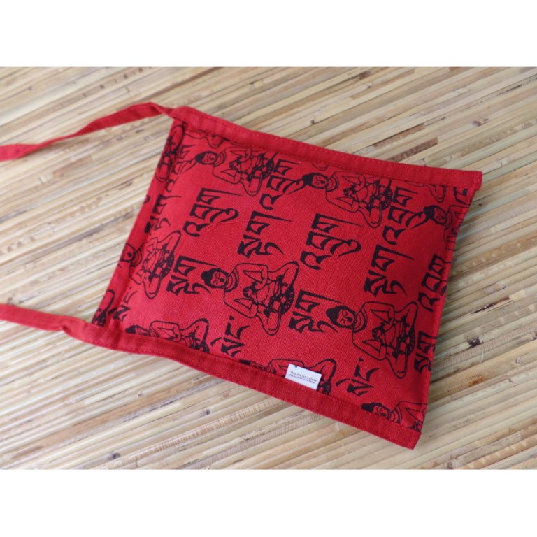 Sac passeport rouge sanscrit Bouddha 