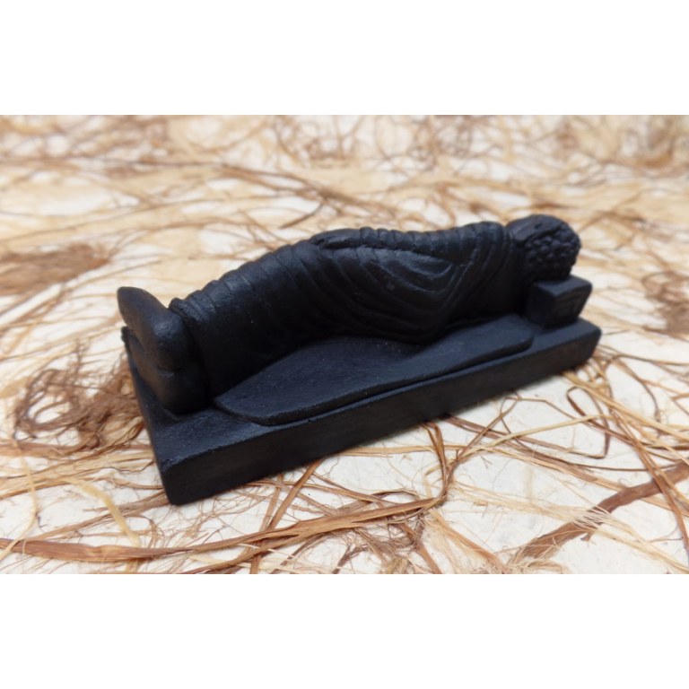 Bouddha parinirvana en pierre noire
