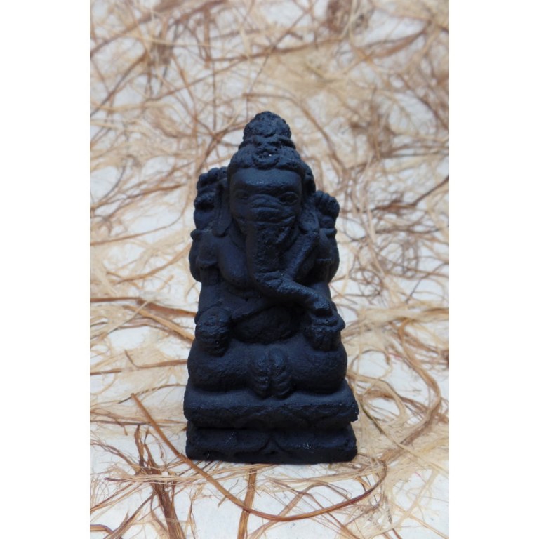Statuette en pierre reconstituée Ganesh noir