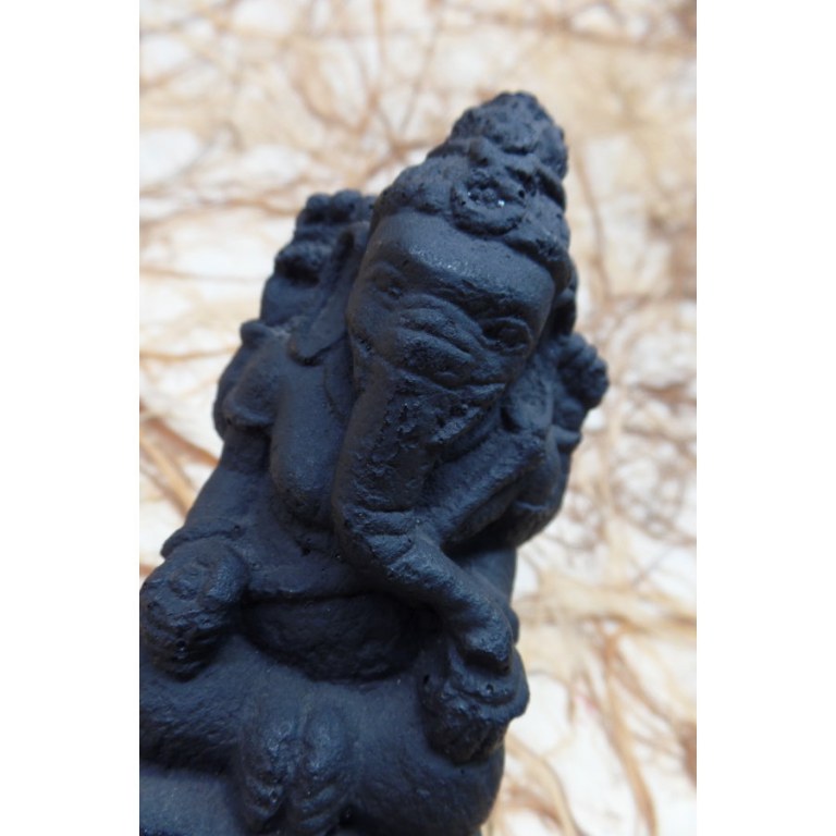 Statuette en pierre reconstituée Ganesh noir