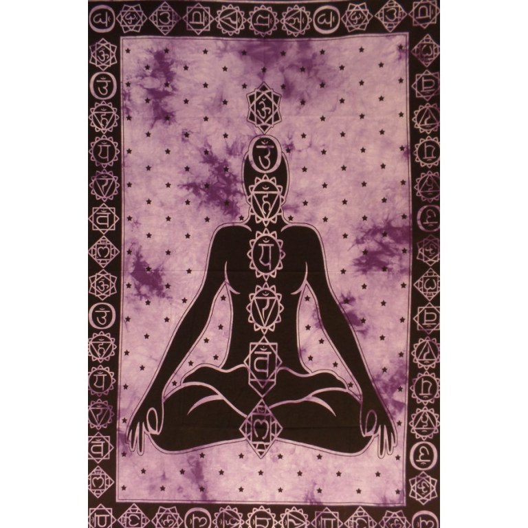 Petite tenture mauve 7 chakras