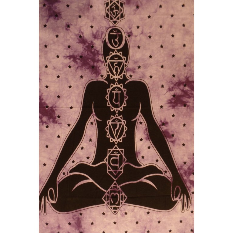 Petite tenture mauve 7 chakras