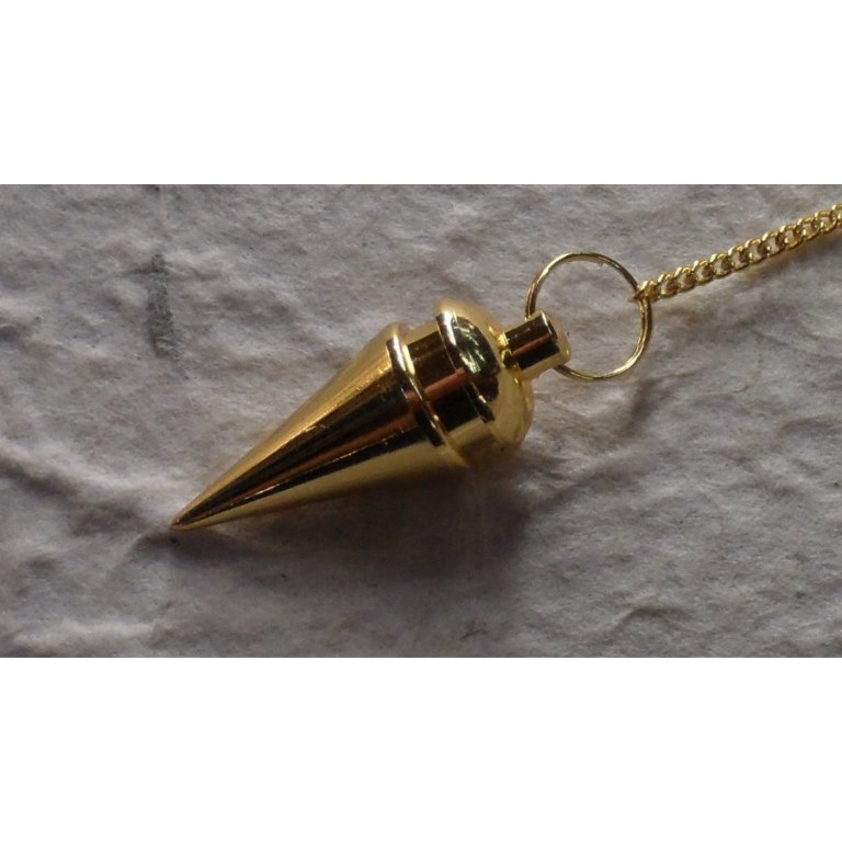 Pendule cône doré