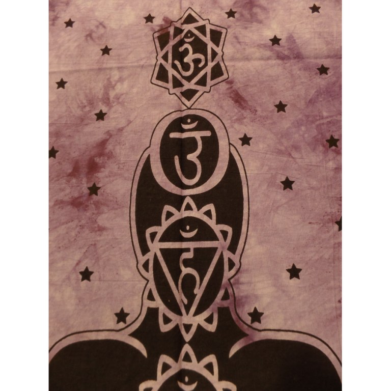 Petite tenture violette 7 chakras
