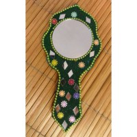 Miroir à main india vert