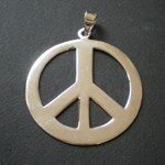 Pendentif argent peace and love grand modèle