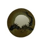 Miroir rond dragon noir et bleu