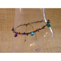 Bracelet de cheville kaki à grelots  rainbow