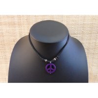 Collier peace & love mauve