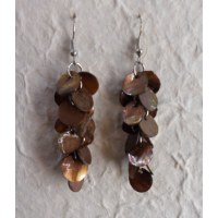 Pendants d'oreilles pétales mordorés