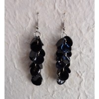 Pendants d'oreilles pétales noirs