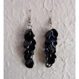 Pendants d'oreilles pétales noirs