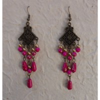 Boucles d'oreilles charme roses