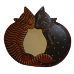 Miroir chat noir, chat marron