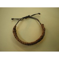 Bracelet cuir tressé marron