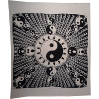 Tenture maxi full yin yang délire blanc et noir