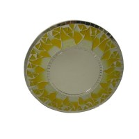 Miroir rond mosaïque citron