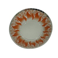 Miroir rond mosaïque saumon