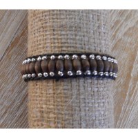 Bracelet perles bois marron