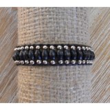 Bracelet perles bois noir
