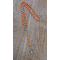 Chapelet en perles de bois orange