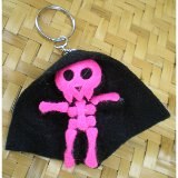 Porte clés skeleton rose et noir