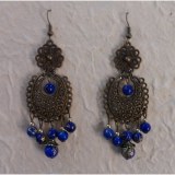 Pendants d'oreilles princesse du Siam bleues