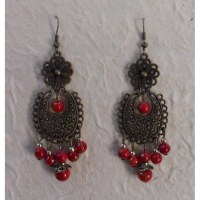 Pendants d'oreilles princesse du Siam rouges