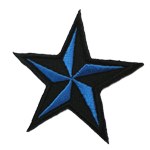 Patch star black and blue