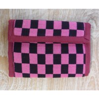 Portefeuille damier noir rose