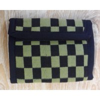 Portefeuille damier noir vert