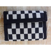 Portefeuille damier noir blanc