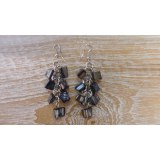 Pendants d'oreilles perles noires 