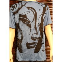 Tee shirt L la larme de Bouddha bleu