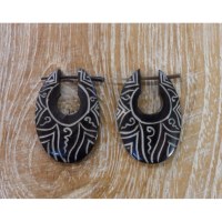 Boucles d'oreilles tribales 1 ovoïde 