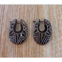 Boucles d'oreilles tribales 2 ovoïde 