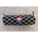 Trousse tête de mort à damier vert