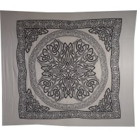Tenture maxi cercle celte noir fond blanc