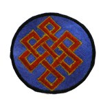 Ecusson noeud tibétain bleu