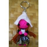 Porte clés poupée lutin rose