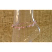 Bracelet de cheville rose coquillages