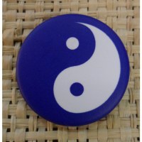 Badge Yin Yang bleu