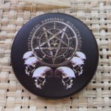 Badge tête de mort noir & blanc pentacle