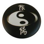 Badge Yin Yang Ovale noir