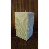 Bougie carrée blanche nacrée stries