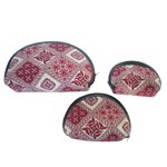 Set de trois porte-monnaie demi-lune Bordeaux
