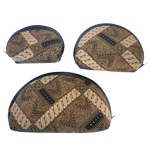 Set de trois porte monnaie demi-lune Doré India