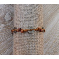 Bracelet marron foncé sapèques 