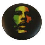 Badge Bob Marley Visage vert jaune rouge